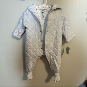 Little Me Quilted Light Gray Footie